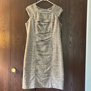 Sangria sleeveless midi gray/ black tweed look dress. Size 8 NWOT